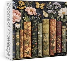 Beautiful Garden Flower Book Puzzles for Adults 1000 Pieces Art, Colorful...