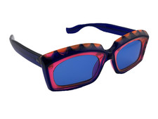 VINTAGE MIDCENTURY SCULPTURAL BLUE  PINK SUNGLASSES 1960'S MADE IN ITALY