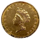1854 One Dollar Indian Princess Head Type II Choice XF/AU $1 U.S Gold Coin #10