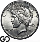 1935 Peace Dollar, Nice Choice Gem BU++ Final Year Issue