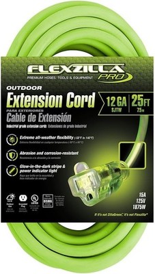 Flexzilla Pro Extension Cord, 12/3 AWG SJTW, 25 ft., FZ512825