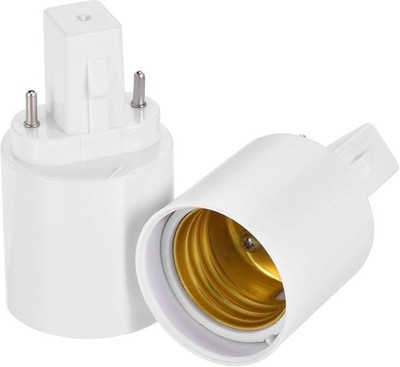 G23 auf E26/E27 2-Pin Licht Steckdose Adapter Konverter - 5er Pack (weiß)