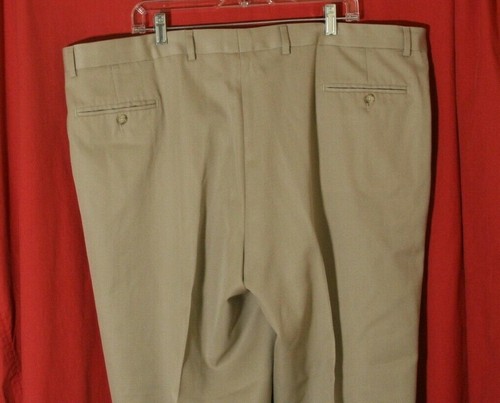 Joseph & Feiss Men's Pleated Pants Slacks Trouser Beige 44 x 25.5 Big & Short - Picture 5 of 8