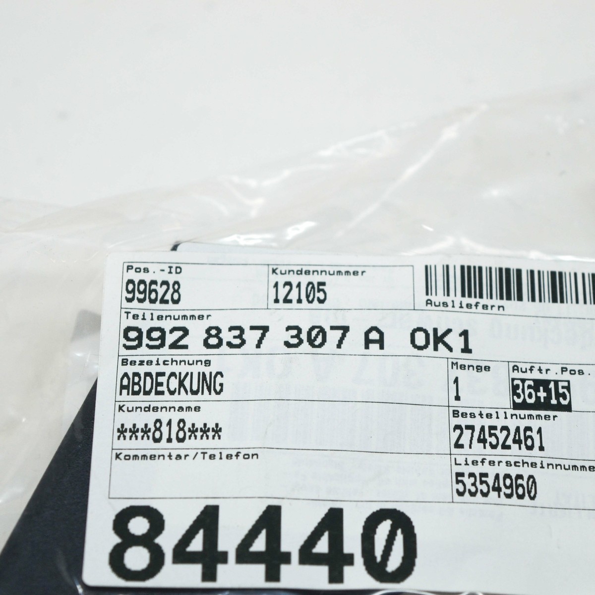 PORSCHE 911 991.2 Front Left Window Guide Cover 992837307AOK1 NEW 