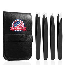 Pinzas de para cejas pinsas juego set cosas para mujeres con estuche inox 4 pcs