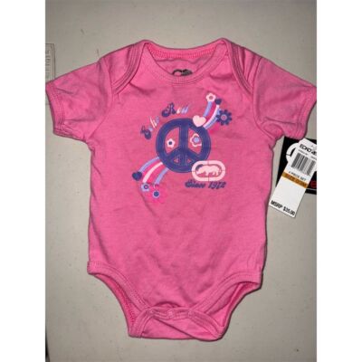 Ecko Red Infant Bodysuit Peace Sign Pink Size 0/3M Unisex NWT deadstock Y2K 90 s