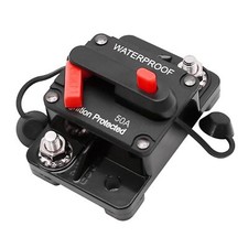 12V- 48V DC Circuit Breaker for Boat Trolling with Manual Reset 50A Water Proof
