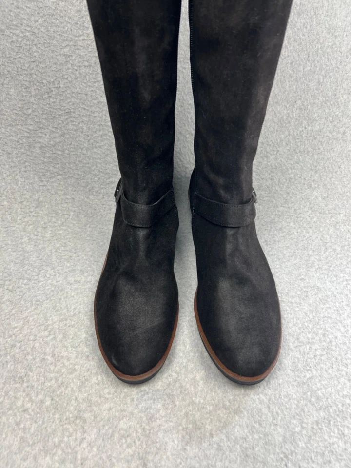 A2 By Aerosoles Robins Egg Black Zip-Up Knee Height Wedge Boots 9.5 Black - Image 3 of 4