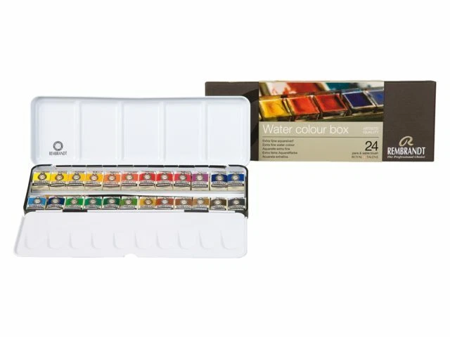 Juego de pintura acuarela maciza profesional Rembrandt Artist - 24 medias sartenes Foto 3 de 4