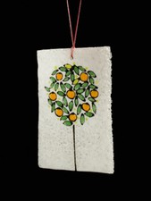 Glass decoration, handmade, pate de verre, orange tree gift