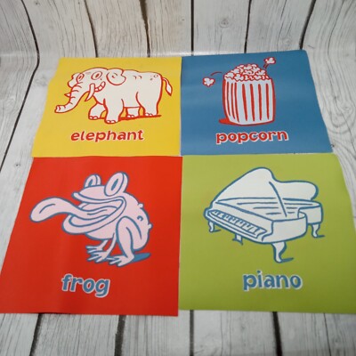 2003 Cranium Hullabaloo Replacement Square Mat Elephant Popcorn Frog Piano 