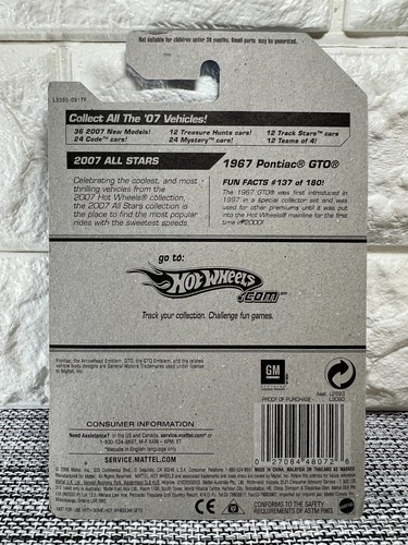 Hot Wheels 2007 All Stars 1967 Pontiac GTO 137/180 Blue - 第 4/4 張圖片