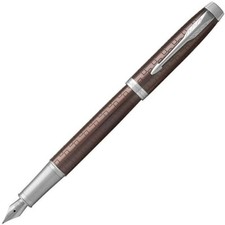 Parker IM Premium Brown Chrome Trim Fountain Pen Medium Nib