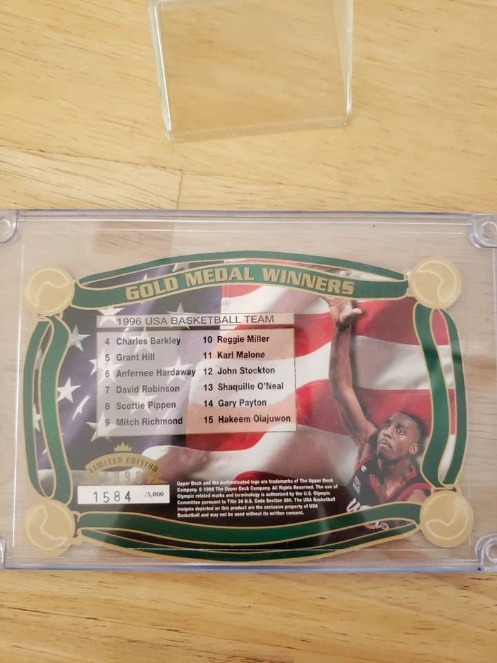 Ganadores de medalla de oro 1996 Upper Deck equipo de Estados Unidos #1584/5000 Foto 4 de 4
