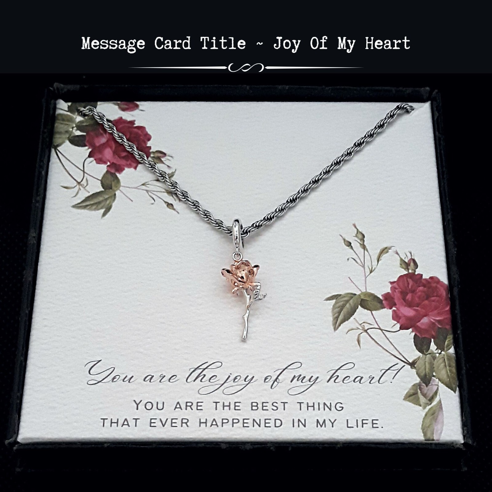 Gift From Mom For Daughter | Modern 3D Rose Gold Charm Necklace | Message  Card | Ebay