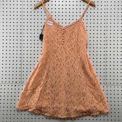 NEw Forever 21 Mini Lace Cami Dress Peach Womens Medium Salmon NWT | eBay