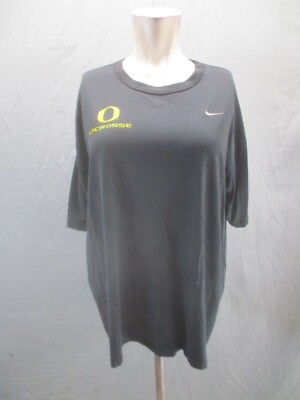 NIKE DRI-FIT  OREGON DUCKS Size L Mens Gray Short Sleeve Athletic T-Shirt 845
