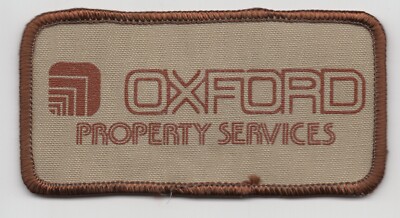 OXFORD PROPERTY SERVICES Sew-On/Iron-On Tan Field & Brown Border 2x4''