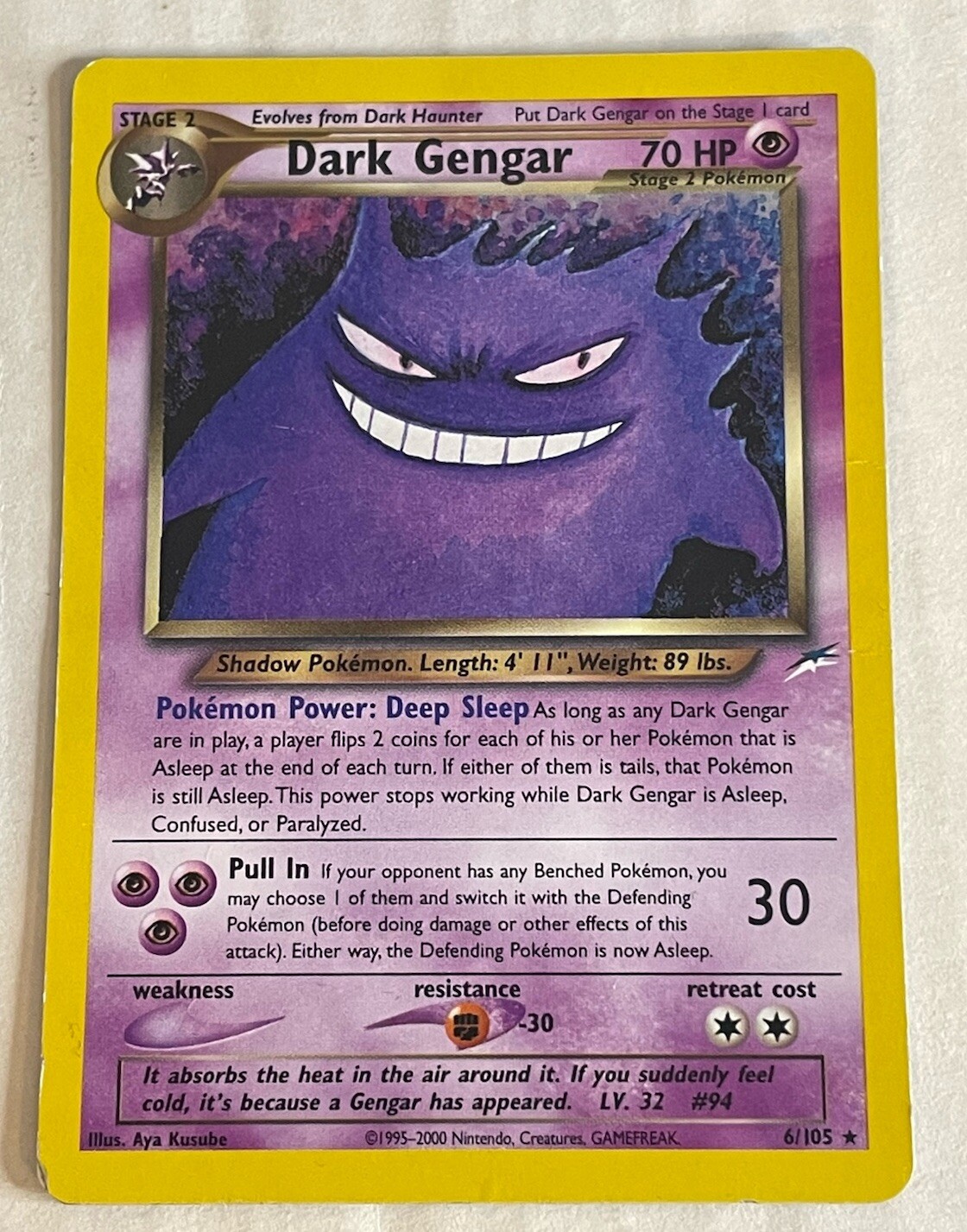 Dark Gengar Holofoil Rare - Neo Destiny Pokémon TCG English