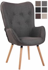 Lounger Ashford Stoff Ohrensessel Loungesessel Lehnstuhl Holzbeine Polsterstuhl