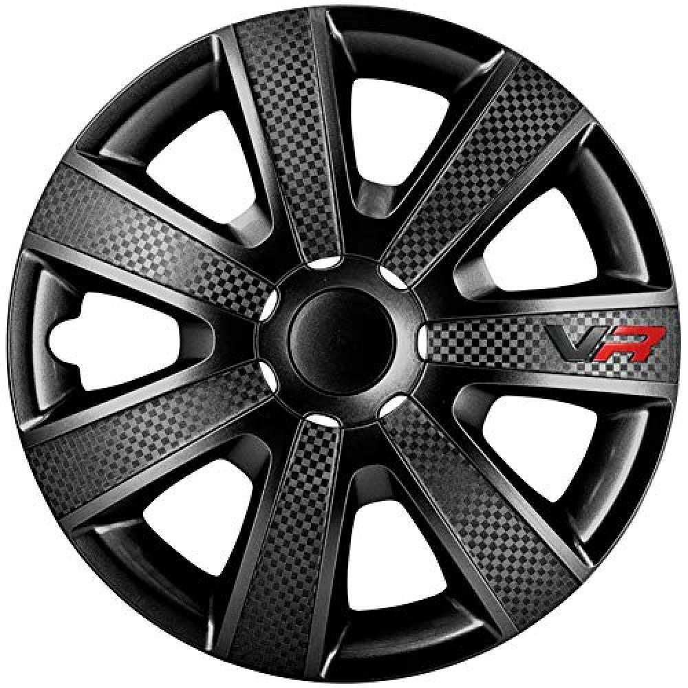 (TG. 13" pollici) AutoStyle VR Nero 13 Set Copricerchio Vr 13 Nero/Carbon Look/L