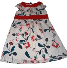 Tea Collection Toddler Girls Fit & Flare Dress Sz 2 Gray Red Pink Blue Floral