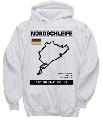 Nuburgring Nordschleife Track Outline v2 shirt - Hoodie