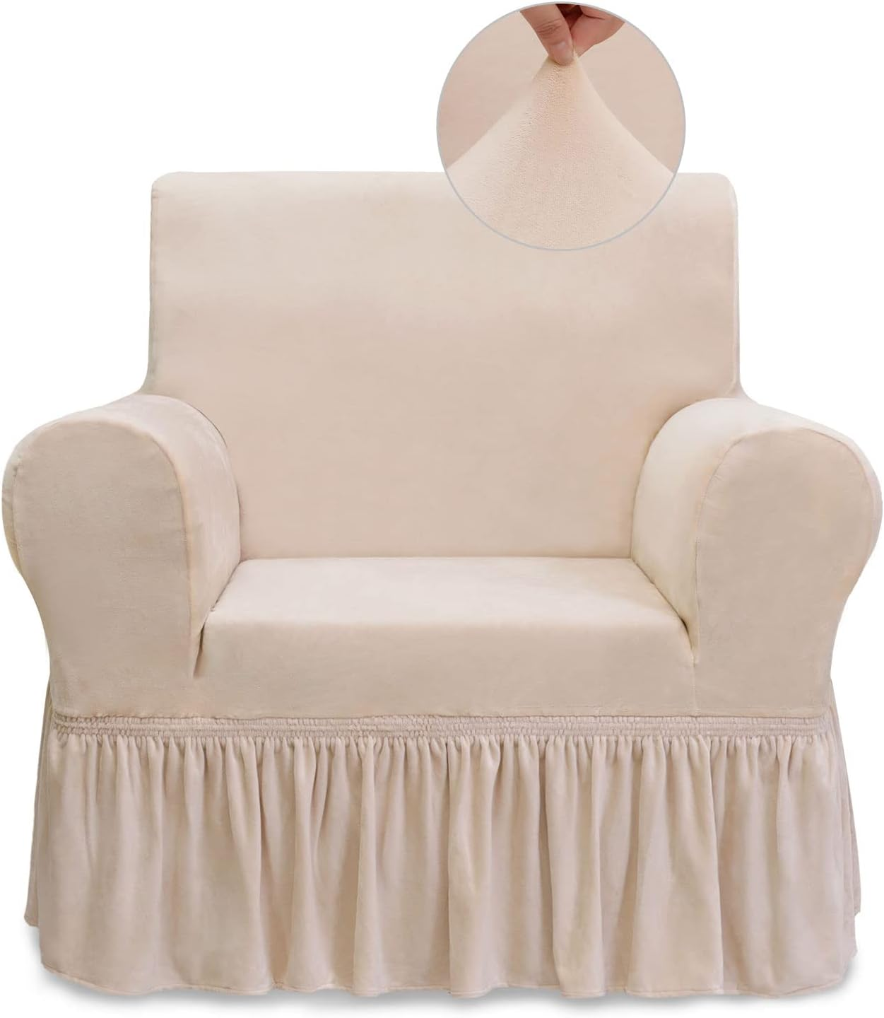 Armchair Cover Super Soft 1Piece Beige Pink Armchair Slipcover Stretch