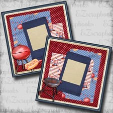 BBQ on the Fourth - 2 Premade Scrapbook Pages - EZ Layout 6070