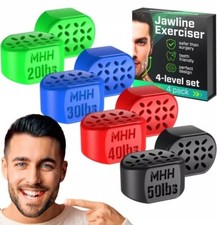 Jaw Exerciser Trainer 4 Resistance Levels Double Chin Reducer Silicone 8 Pcs NEW