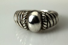 925 Sterling Silver Size 6.75 Ribbed Top Ring 5.1 Grams RIN6590 