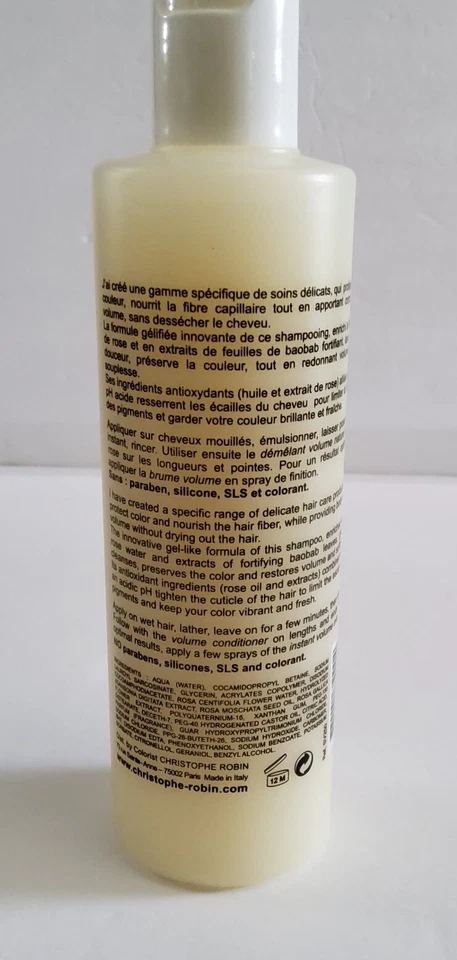 Champú Christophe Robin volumen delicado con extractos de rosa 8,33 oz/250 ml Foto 2 de 4