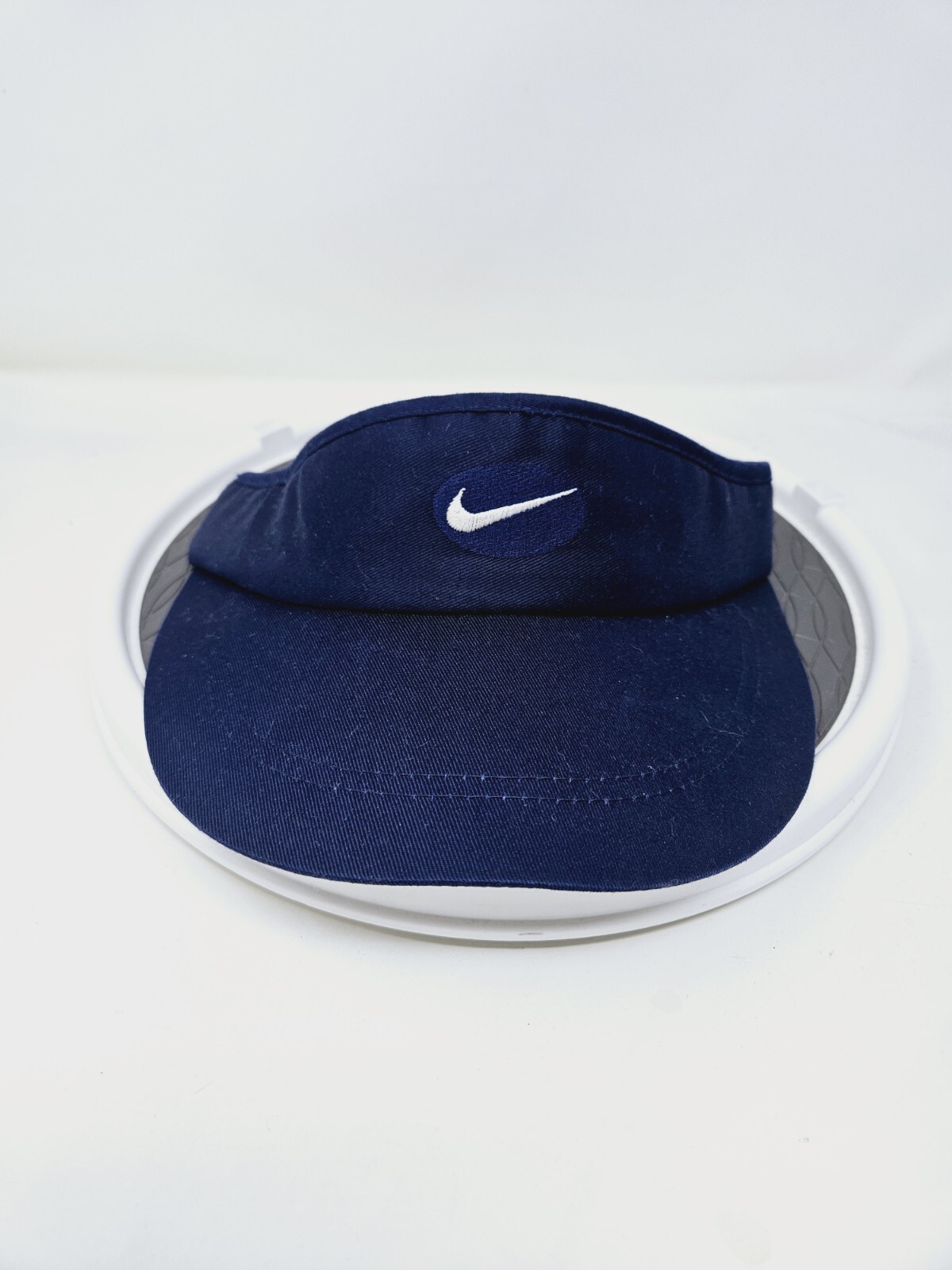 Vintage Y2K Nike Center Swoosh Visor Navy Blue Golf Tennis Strapback Hat