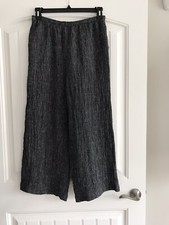 IC BY CONNIE K ELASTIC WAIST TEXTURED STRAIGHT LINED POCKETS PANTS SIZE M