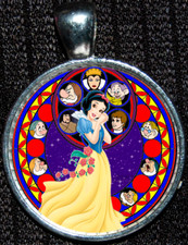 Snow White 7 Dwarves Disney WDW Princess Silver Jewelry Pendant Necklace