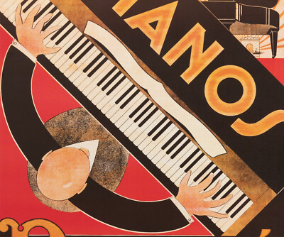 Original Vintage Poster - Piano Daude - Music Instrument