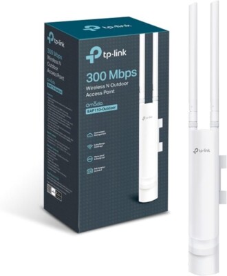 TP-Link N300 Wireless Outdoor Access Point, wasserdicht, ideal für Garten WLAN.