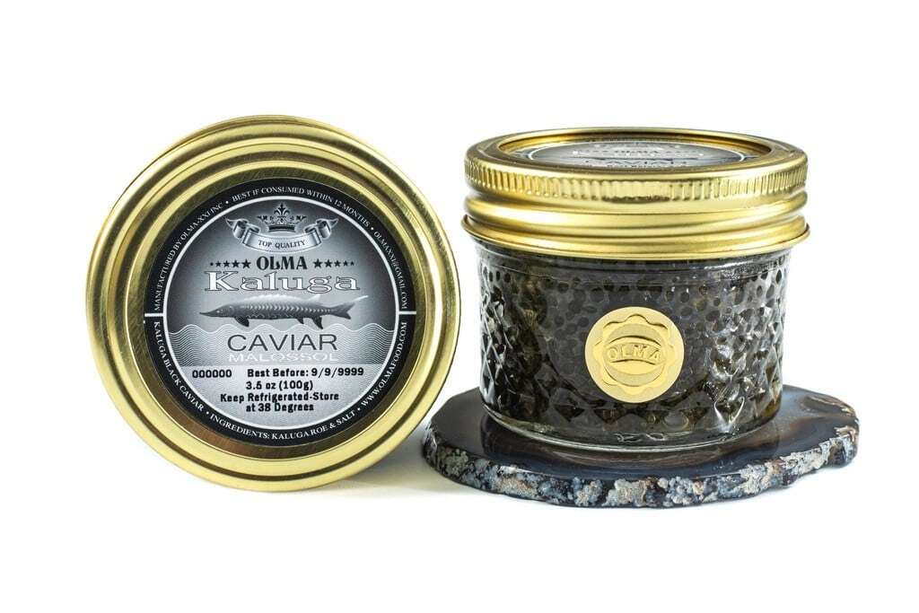 Kaluga Black Caviar (Metal Tin/Glass Jar), Чёрная Икра Калуга Малосольная