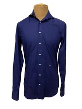 SUITSUPPLY Men's Dress Shirt Egyptian Cotton Royal Blue Size 15L / 38-7