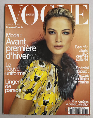 Vogue Paris Magazine June/July 2000 Carolyn Murphy Aurelie Claudel