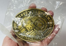 1996 U.S. OLYMPICS ATLANTA SHOOTING TEAM BELT BUCKLE - AIM FOR GOLD NEW
