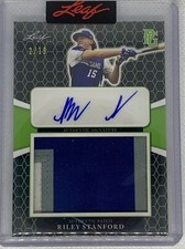 2021 LEAF PERFECT GAME GREEN RILEY STANFORD THREE COLOR PATCH AUTO # 2/19