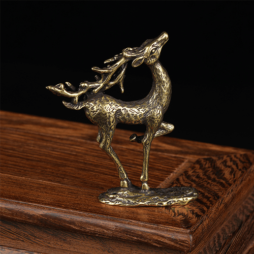 7cm Tradition Brass Deer Statue Figurine House Decoration Animal Home Crafts - Bild 2 von 5