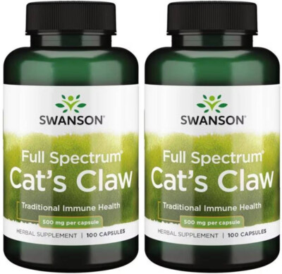 Swanson Cat s Claw 500 mg 2X 100 Cap Support Immune, Digestive, Joint Health