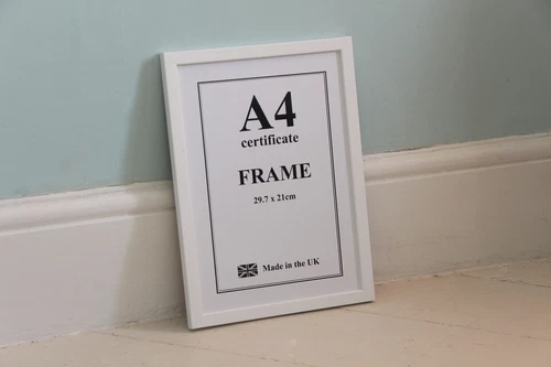 White Wooden Picture/ Photo Frame - A4 (21x29.7cm)