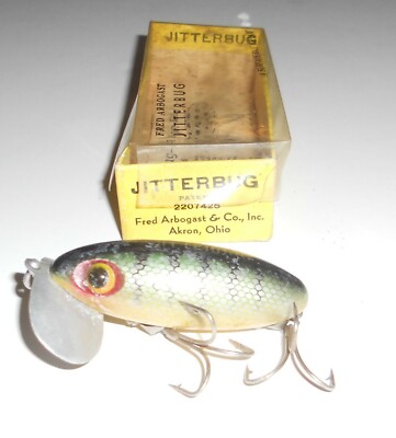 Leurre Vintage Fred Arbogast Jitterbug JTD – Rouge Et Blanc – Topwater USA