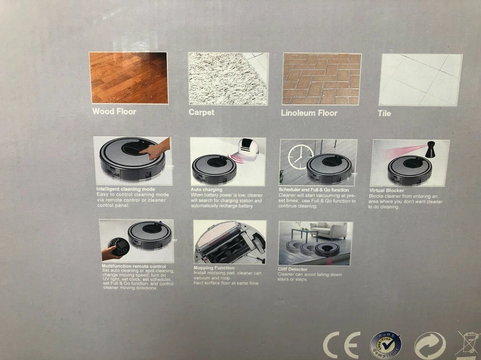 Robot aspirador Infinuvo Hovo 510 con estación de carga doméstica, programador Foto 3 de 4