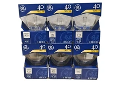LOT OF 6 GE 40W 410 Lumen 3 1/8 Inches Vanity Light Bulb Warm Medium Base