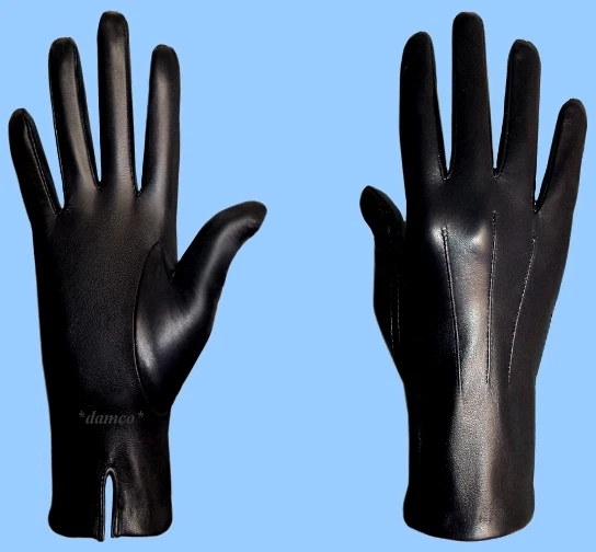 NEW MENS size 9 or Large BLACK SILK LINED GENUINE LAMBSKIN LEATHER DRESS GLOVES