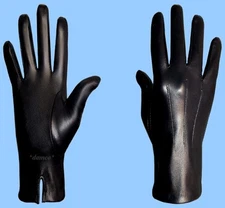 NEW MENS size 9 BLACK SILK LINED GENUINE LAMBSKIN - KID LEATHER DRESS GLOVES